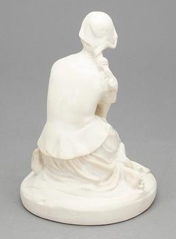 SKULPTUR, glaserad gips, okänd konstnär, signerad, 1900-tal.