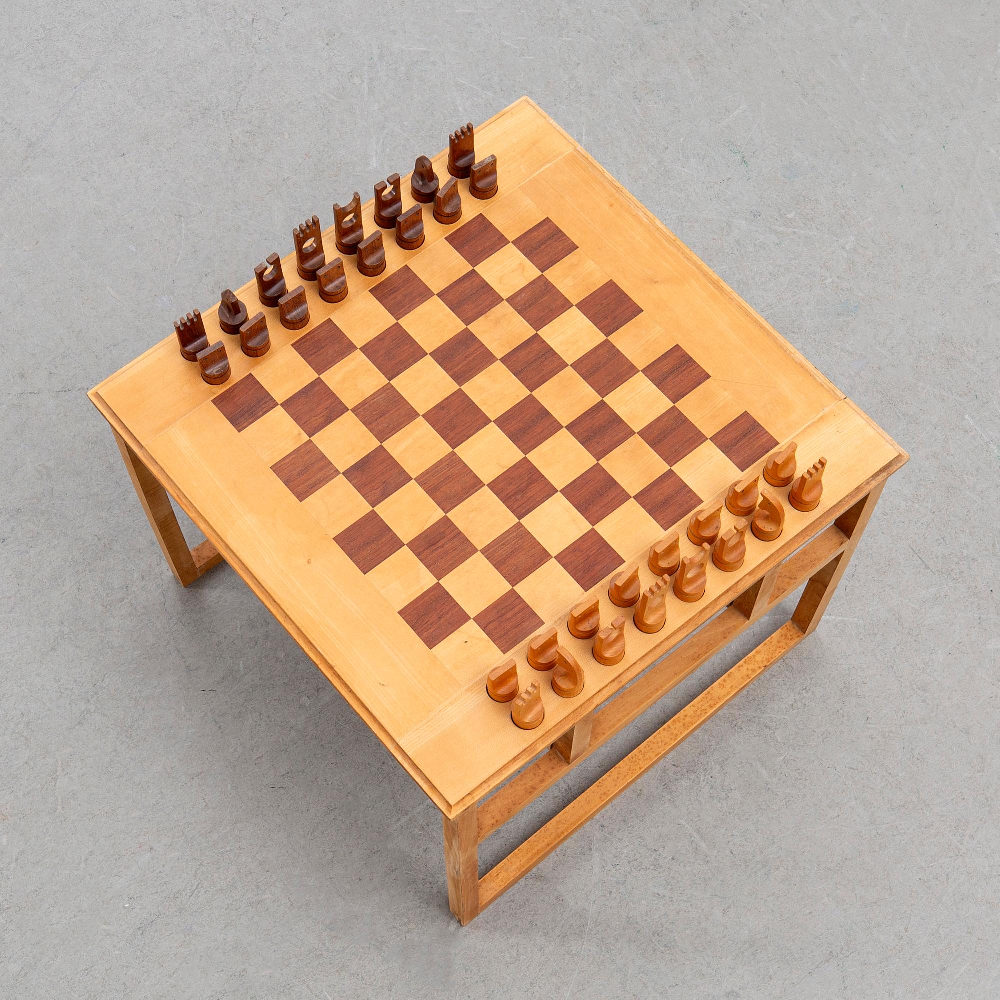 Rud Thygesen & Johnny Sörensen, chess table, for PP Möbler, Denmark, second half of the 20th century.