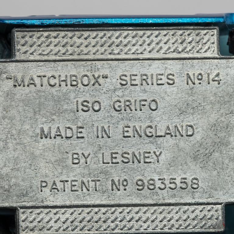 LESNEY MATCHBOX SERIES, 3 st, bland annat Iso Grifo RW 14 D -1.