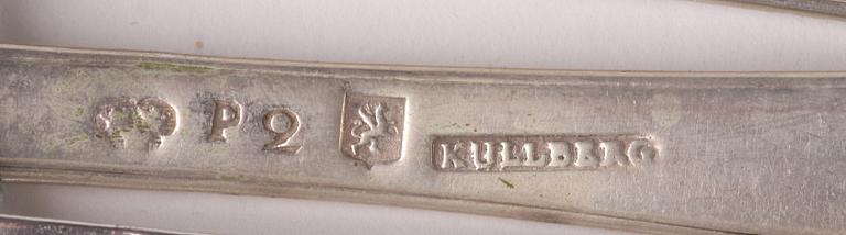 SKEDAR, 2+1 st, silver, S P Tingren, Ängelholm 1849, C Kullberg, Ystad 1797 resp okänd.