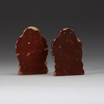 Two gilded clay Tsa-Tsa, Qing dynasty, Qianlong (1736-95).