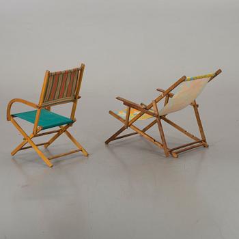 TWO DIFFERENT DECK CHAIRS, mid/second half of 20th century.