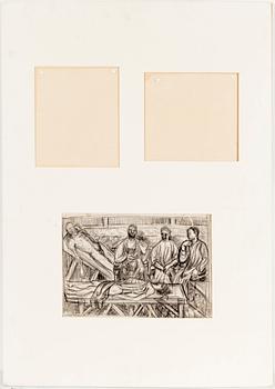 PETER WEISS, charcoal on paper.