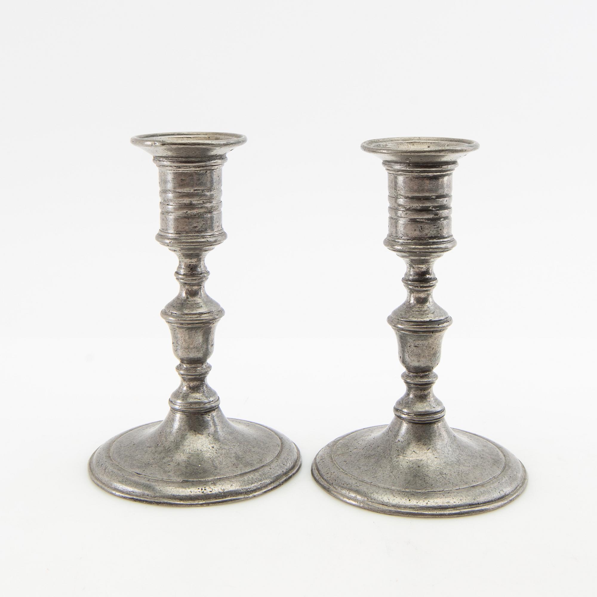 Candelabra 3 pairs late 19th century/around 1900 tin.