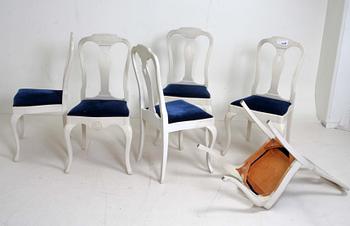 MATSALSMÖBLEMANG, 7 delar, rokokostil, 1900-talets mitt.