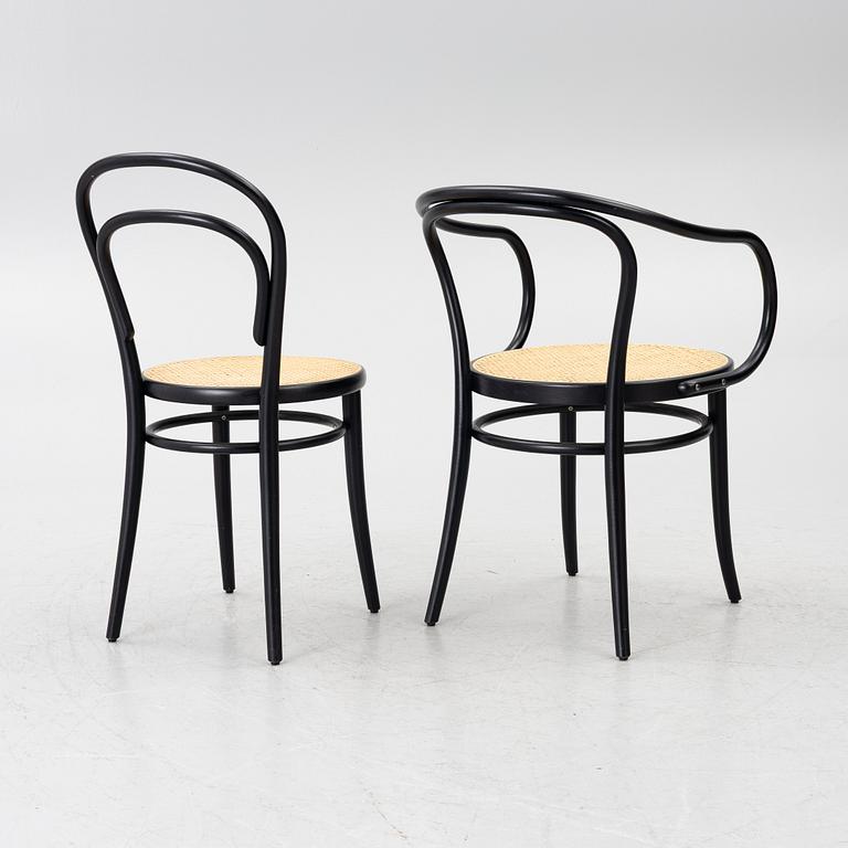 Michael Thonet, stolar, 6 st modell 18, karmstolar 2 st modell 30,  Ton.