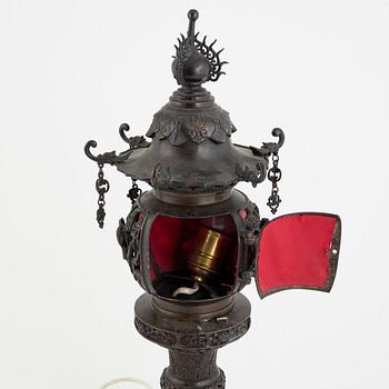 Table lamp, bronze. Japan, circa 1900.