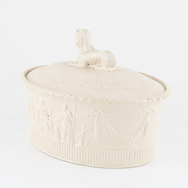 A creamware pâté tureen, Empire, presumably Rörstrand, Sweden.