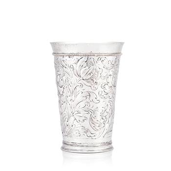 A German baroque silver beaker, marks of Leonhard Rothaer I, Hamburg.