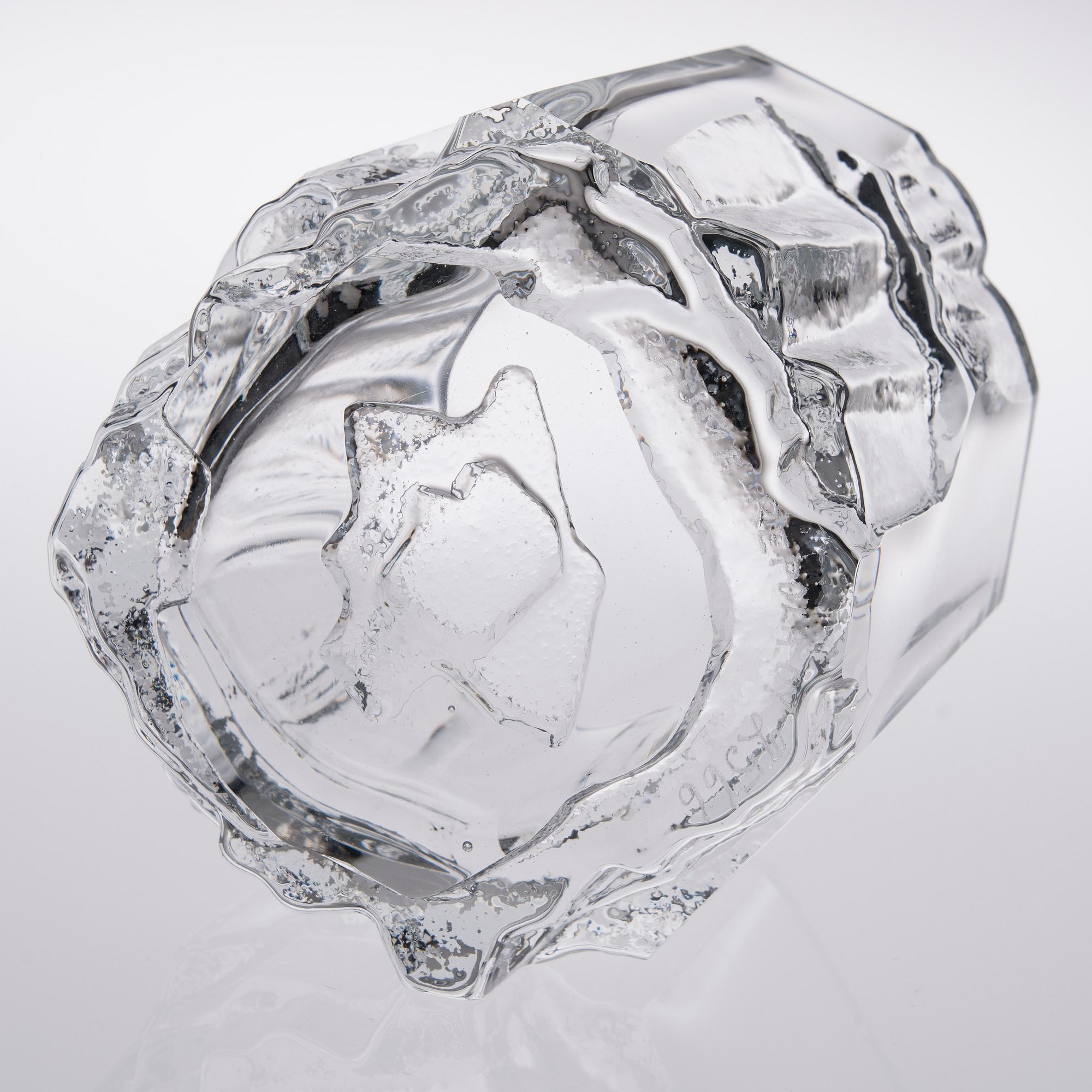 TAPIO WIRKKALA, VAS, glas, signerad Tapio Wirkkala Iittala.