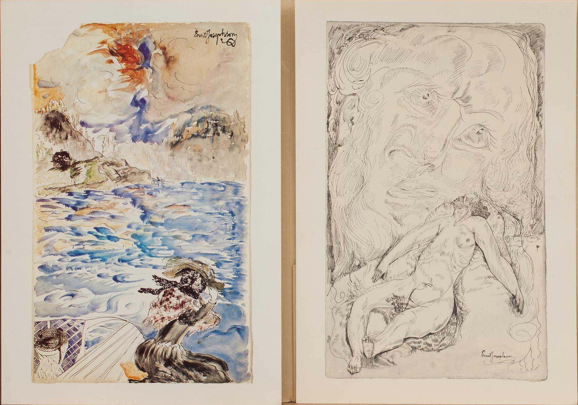 ERNST JOSEPHSON, mapp, efter, ur Nationalmusei samlingar, 7 offsettryck 1976.