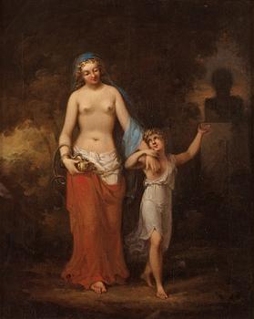 796. Johan Gustaf Sandberg, Cupid eller Cesarion visar Cleopatra en byst av Mark Anthony eller Julius Cesar.