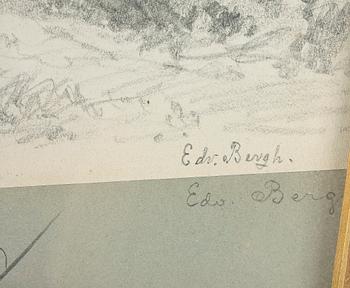 EDVARD BERGH, blyertsteckning, sign o dat 1854.