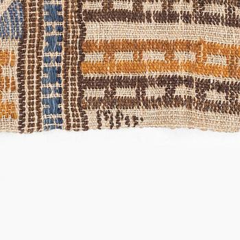 Märta Måås-Fjetterström, draperier, 2 st, "Blå essbård" (även kallad S-bård), inplock på linnebotten, ca 245-54 x 152-160 cm, signerade MMF.