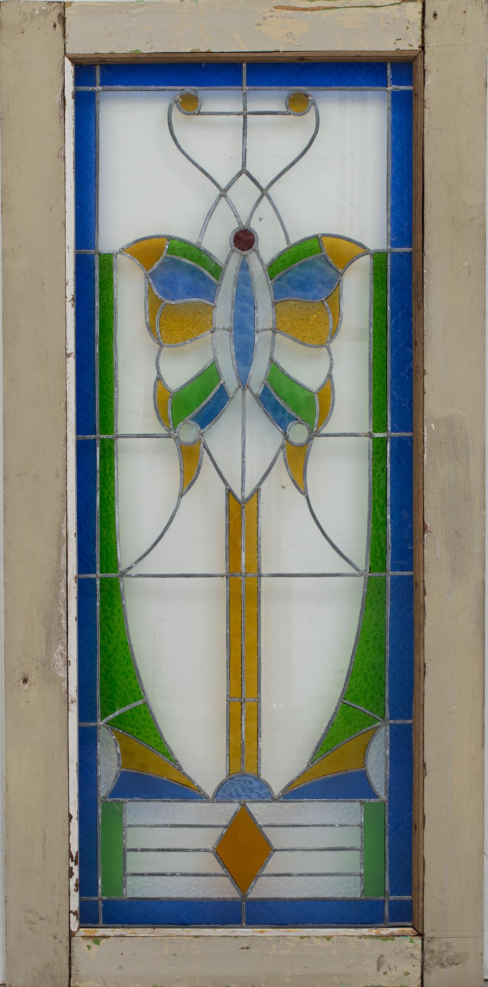 FÖNSTER, 2 st, blyinfattade, 1900-tal.