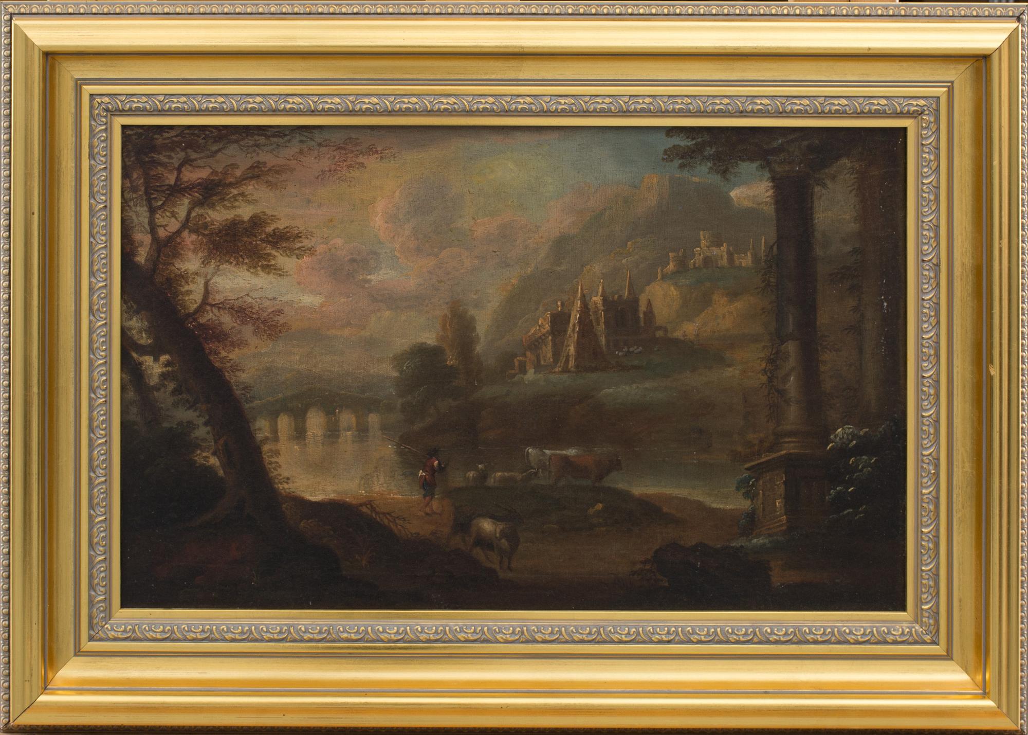 OKÄND KONSTNÄR, olja på duk, 17/1800-tal.