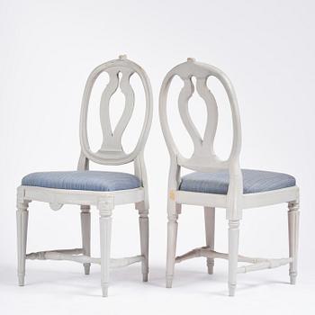 A set of five Gustavian chairs by J. E. Höglander (master in Stockholm 1777-1813).