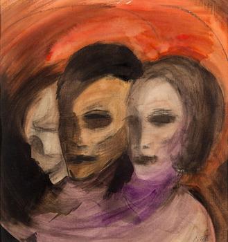 PETER WEISS, watercolour on paper, signed and dated 35.