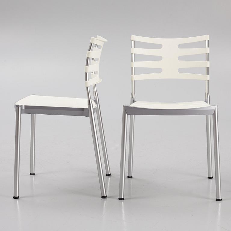 Kasper Salto, six "Ice" chairs, Fritz Hansen, Denmark.