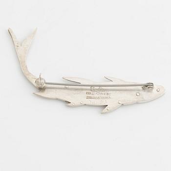 Wiwen Nilsson, a sterling silver fish brooch, Lund 1956.