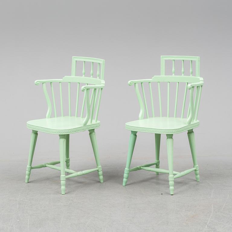 A pair of 19th century armchairs.