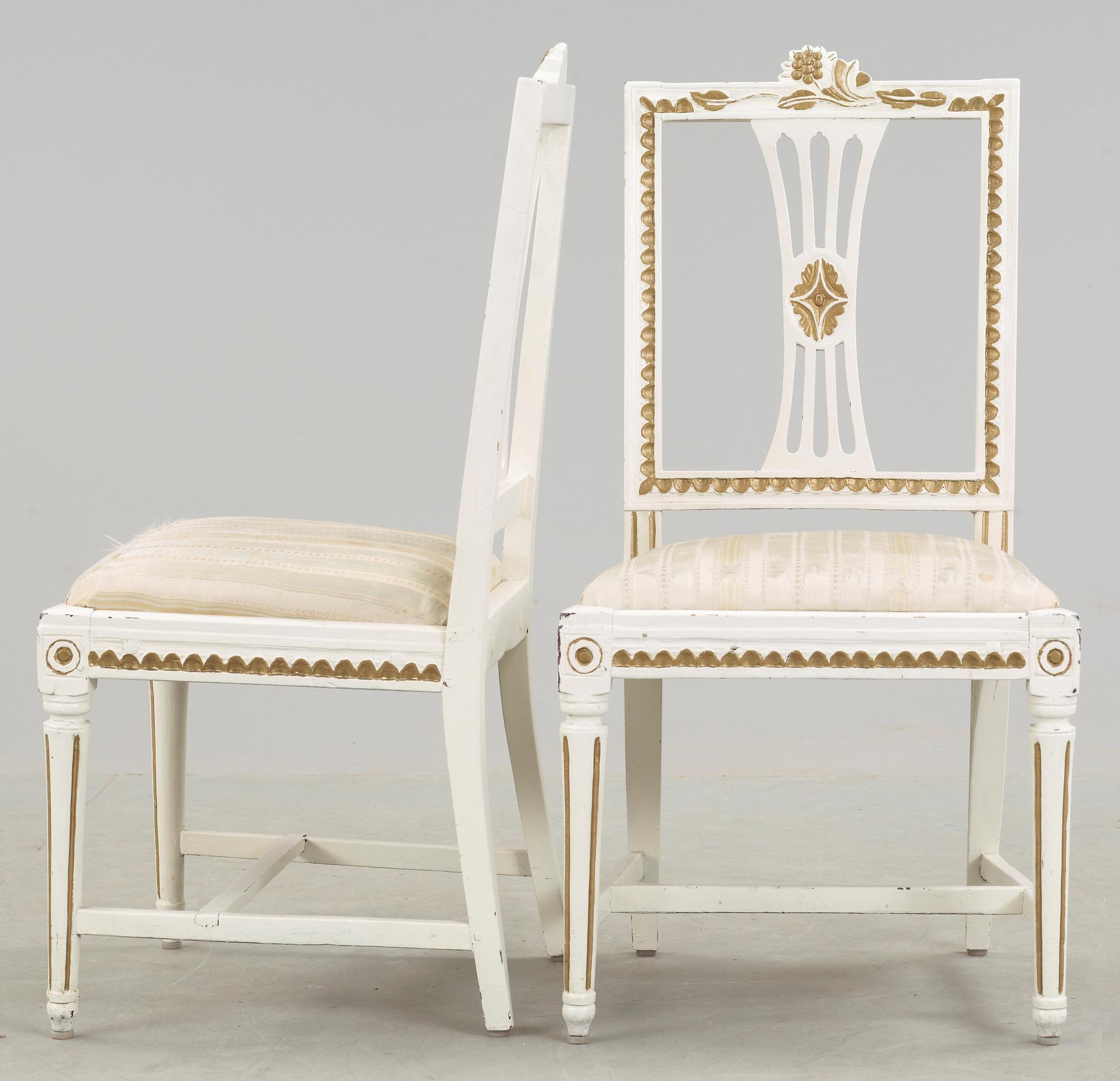 STOLAR, ett par, sengustaviansk Lindome, omkring 1800.