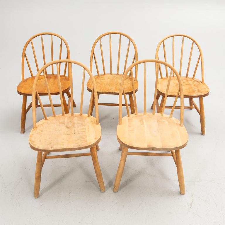 Stolar, 5 st, Svensk Möbelindusti, omkring 1900-talets mitt.