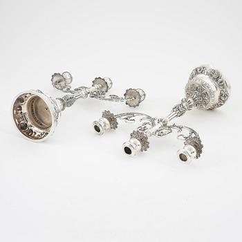 A pair of silver candelabra, Turkey, 1920's/30's.