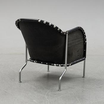 Mats Theselius, a 'Bruno' tubular steel and leather lounge chair, Källemo AB, designed in 1997.