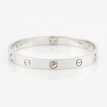 Cartier, "Love" bracelet, 18K white gold with brilliant-cut diamonds.