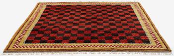 A knotted pile carpet, c. 269 x 244 cm, Norrbottens Läns Hemslöjd.