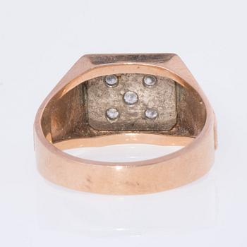 RING, 14K guld, briljantslipade diamanter. Finska stämplar, 1990. Vikt ca 9,1 g.