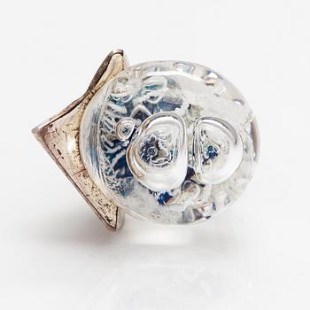 Björn Weckström, "Petrified lake", a sterling silver and acrylic ring. Lapponia 1972.
