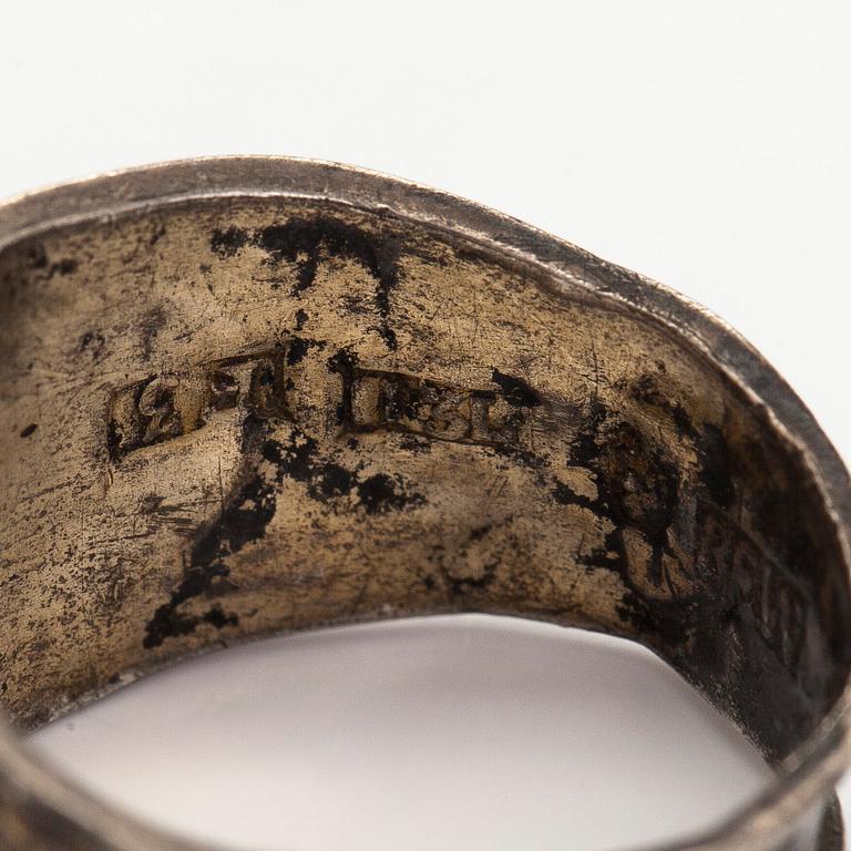 Sormukset, 3 kpl, hopeaa, Suomi 1800-luku.