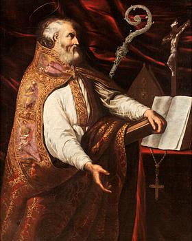 341. Agostino Beltrano Tillskriven, Biskop med kräkla.
