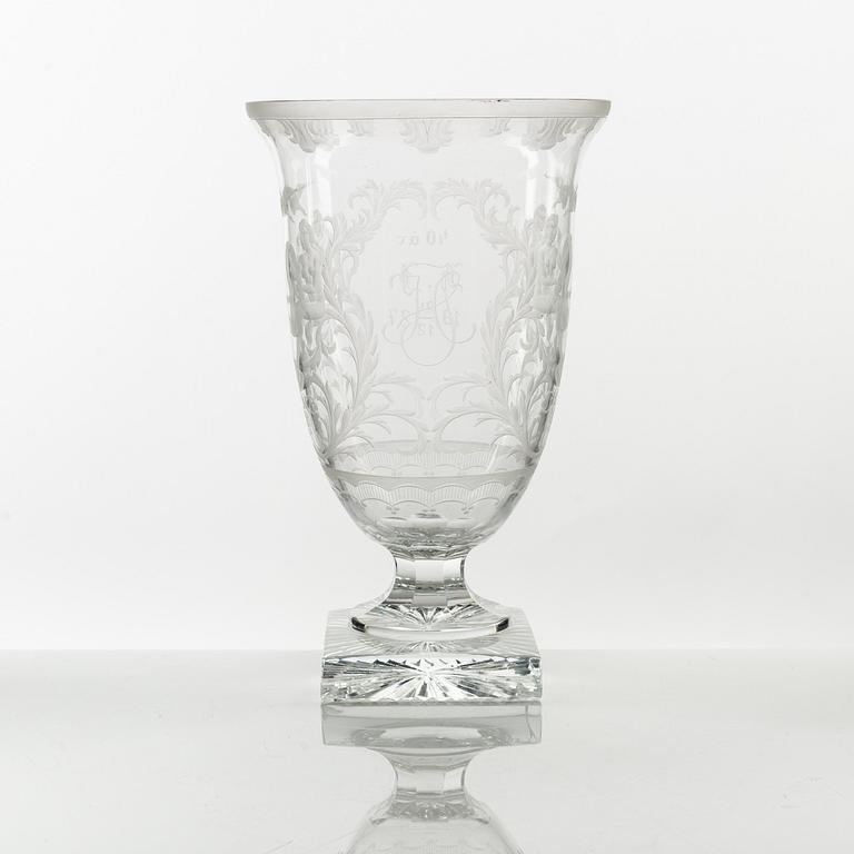 A glass vase, Boda, Sweden, 1920's.