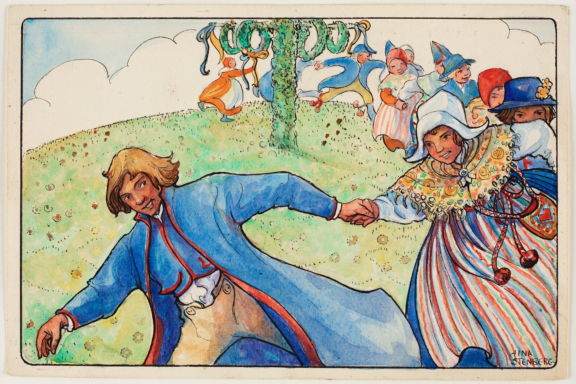 Aina Stenberg-Masolle, Midsommardans i Dalarna.