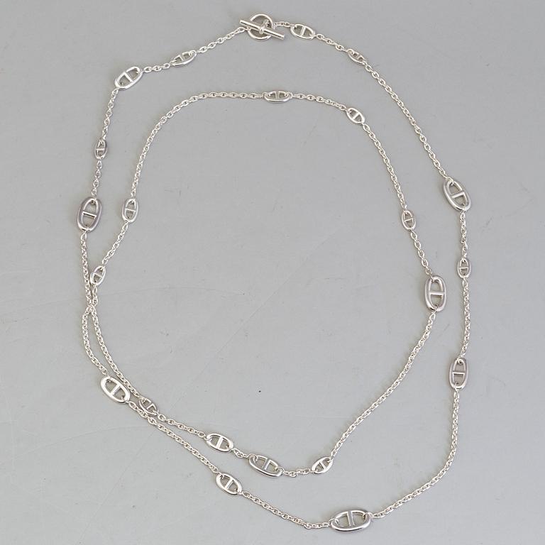 A Hermès Farandole sterling silver necklace chain.