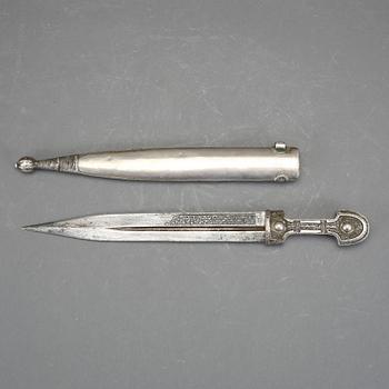 KINJAL, Kaukasien, mestadels silver, 1800-tal.