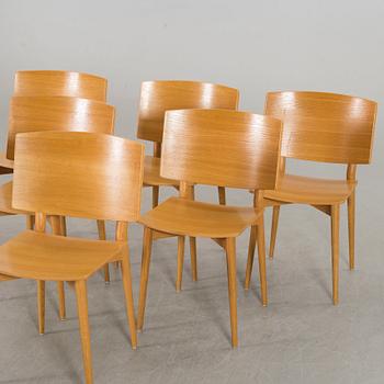 JONAS LINDVALL, a set of six chairs  "Oak", Skandiform, 2000's.