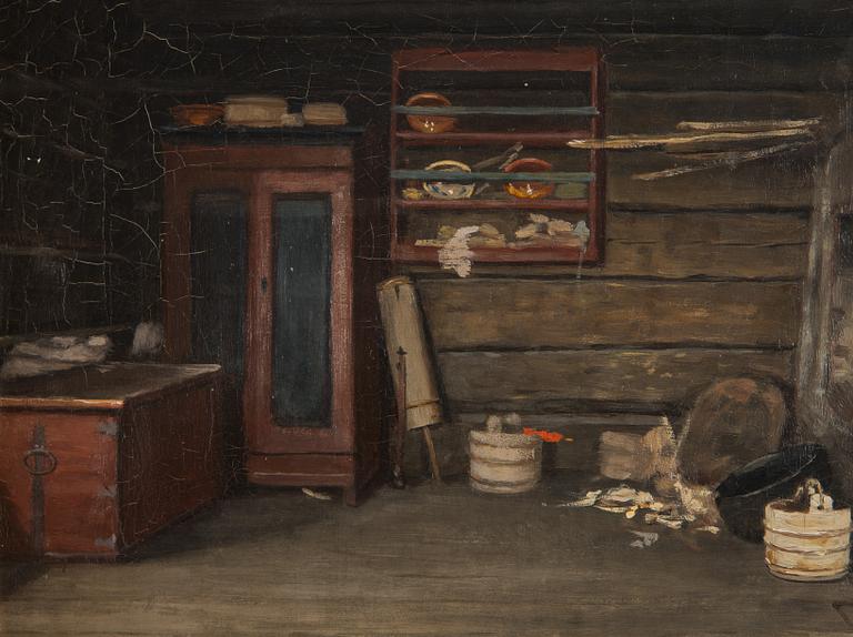 Arvid Liljelund, Cottage interior from Säkylä.