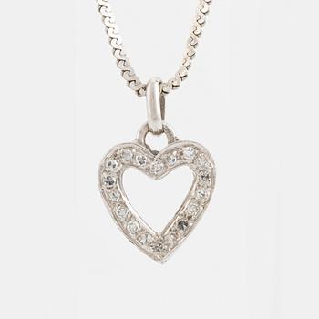 Eight cut diamond heart necklace.