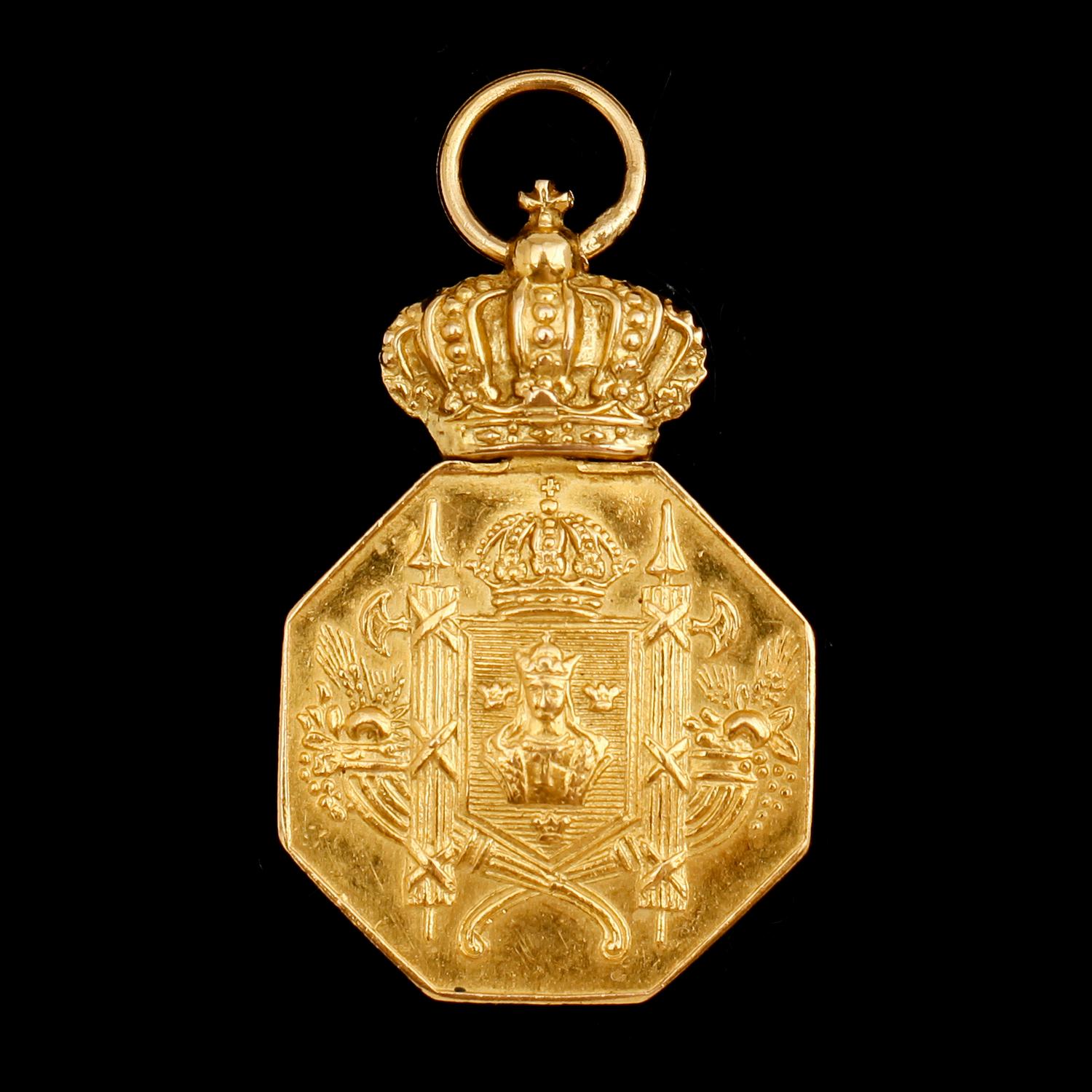 MEDALJ, 18 k guld, 1948. Vikt ca 4 g.