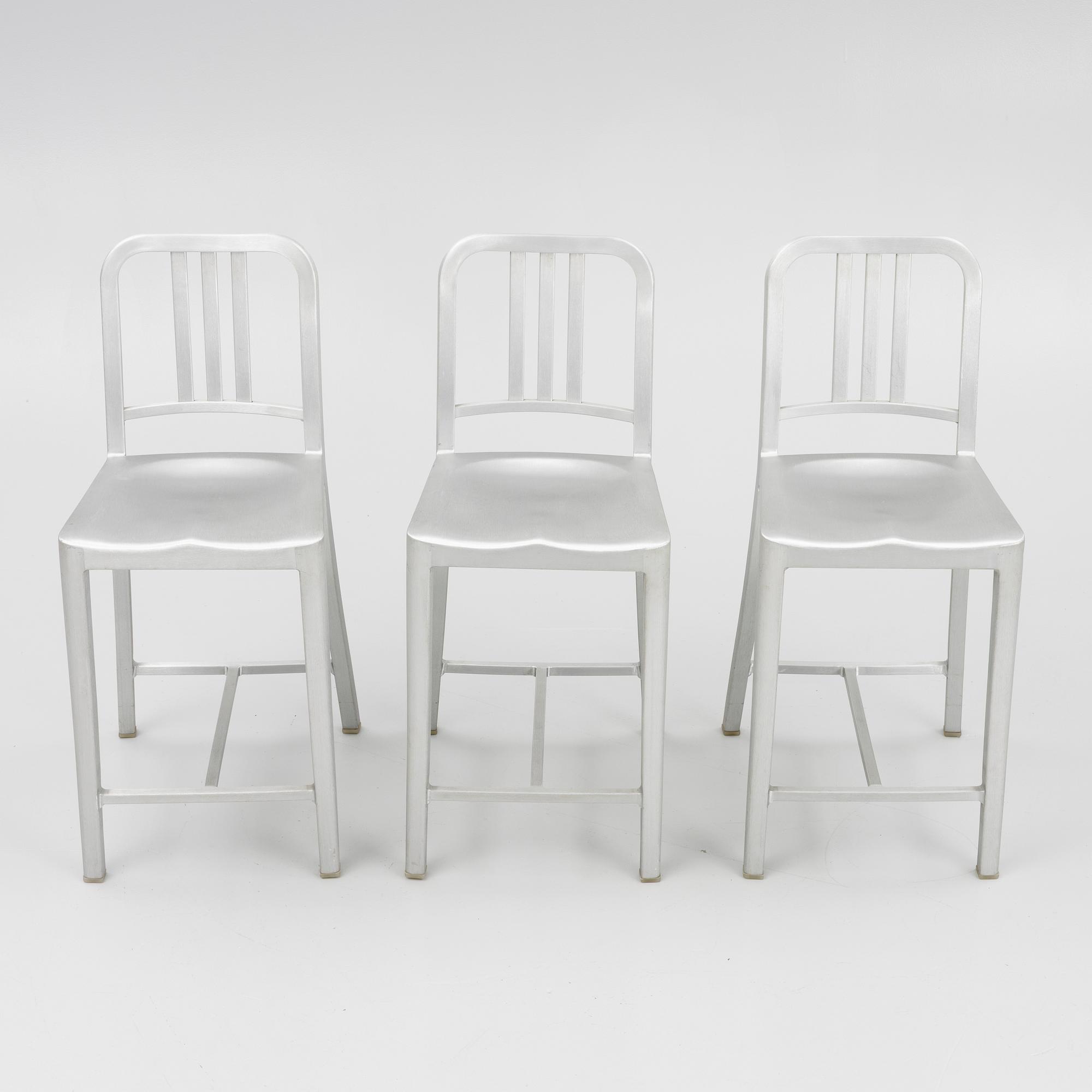 Emeco, three 'Navy counter' stols, 2010's/20's.