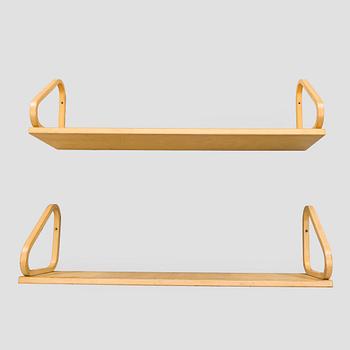 Alvar Aalto, two '112B' shelves, Artek, late 20th century.