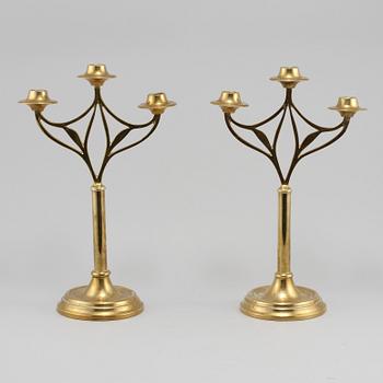 KANDELABRAR, ett par, jugend-stil, 1900-tal.