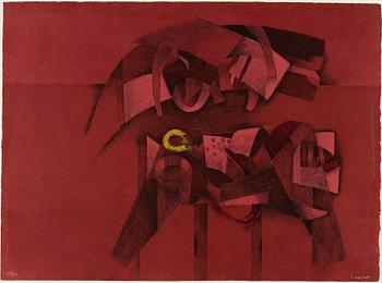 Fernando de Szyszlo Valdelomar, etching in colours, signed 67/99.