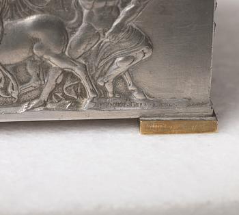 Herman Bergman's foundry, a pewter and brass box, Stockholm ca 1940.