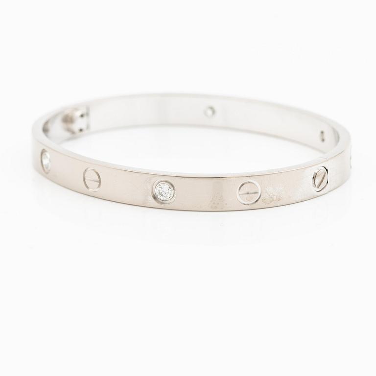 Cartier armband "Love" 18K vitguld med fyra runda briljantslipade diamanter.