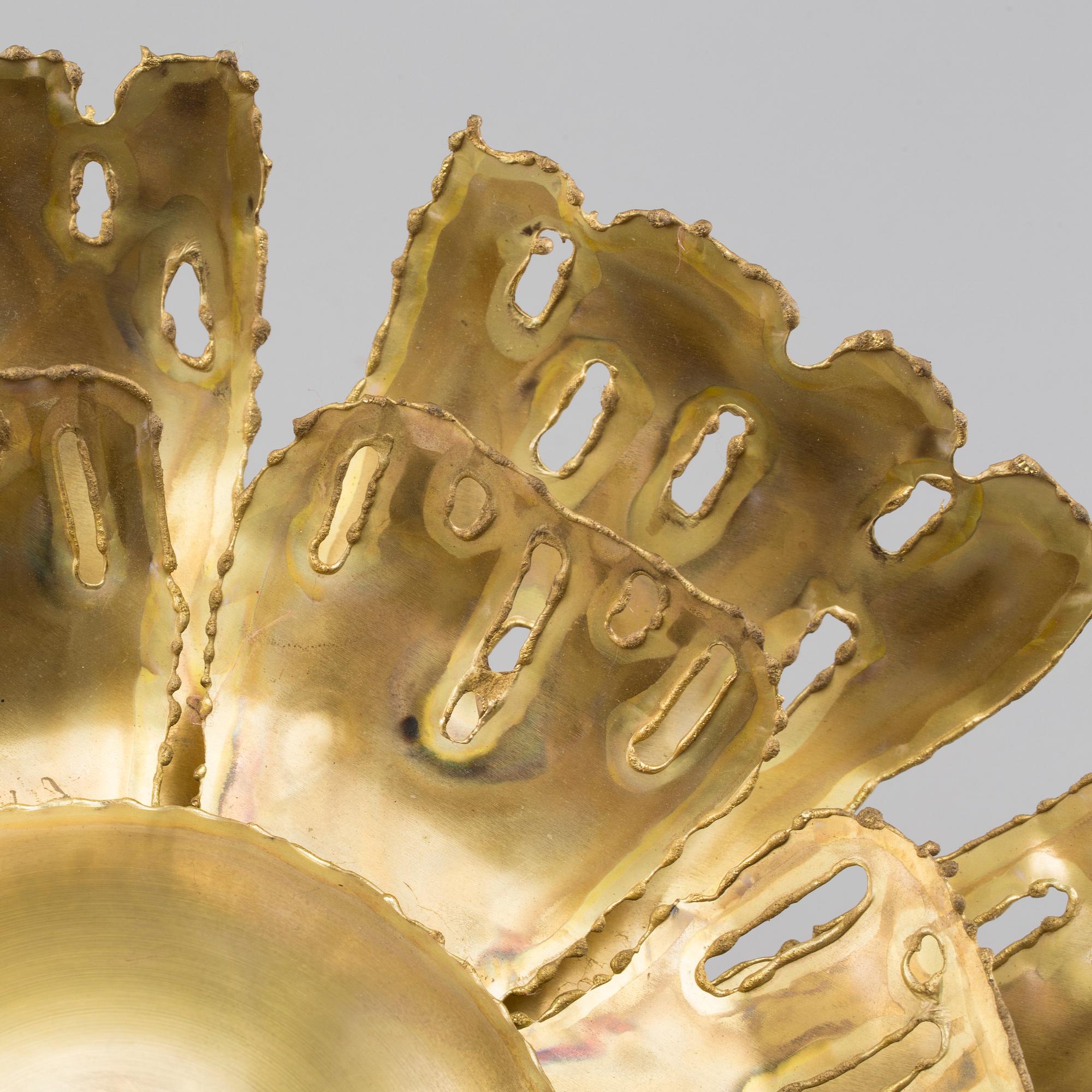 VÄGGLAMPA, mässing, Holm Sørensen & Co, Danmark, 1960/70-tal.